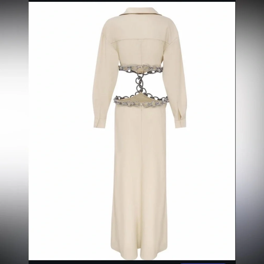 CHRISTOPHER ESBER crystal chain cutout dress US 6 - Picture 5 of 8